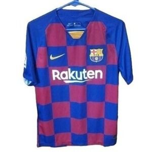 Nike Barcelona Jersey‎ Soccer Futbol Rakuten La Liga Patch Blue Red M New$90
